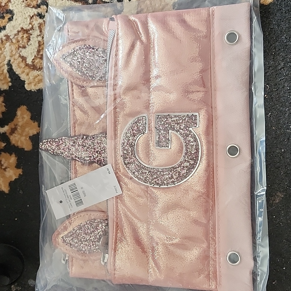 3BUNDLE🦄 Justice Unicorn "G" backpack, lunchbag & NWT pencil case; sparkle pink - Picture 16 of 16